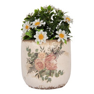 Clayre & Eef | Bloempot Binnen Beige Roze ø 14x13 cm | 6CE1981M