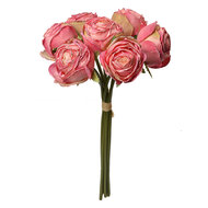 Clayre & Eef | Kunstbloem bos van 7 rozen Roze 16x14x34 cm | 6PL0336P