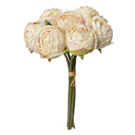 Clayre & Eef | Kunstbloem bos van 7 rozen Wit 16x14x34 cm | 6PL0336W
