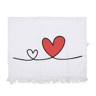 Clayre & Eef | Gastendoekje Wit Rood 40x66 cm | CTCHS