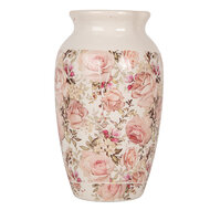 Clayre & Eef | Vaas Beige Roze ø 16x27 cm | 6CE1940S