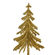 Clayre & Eef | Kerstdecoratie Kerstboom Goudkleurig 17x8x37 cm | 65800