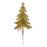 Clayre & Eef | Kerstdecoratie Kerstboom Goudkleurig 17x8x37 cm | 65800