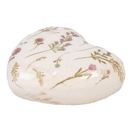 Clayre &amp; Eef   | Decoratie Hart Beige Roze 11x11x4 cm | 6CE1917