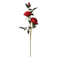 Clayre & Eef | Kunstbloem Rozen Rood Groen 17x13x94 cm | 6PL0358