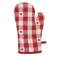 Clayre & Eef | Ovenwant Wit Rood 18x30 cm | LVT44