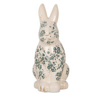 Clayre & Eef | Decoratie Beeld Konijn Beige Groen 16x12x28 cm | 6CE1955L