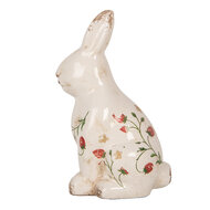 Clayre & Eef | Decoratie Beeld Konijn Beige Rood 16x12x28 cm | 6CE1960L