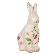Clayre & Eef | Decoratie Beeld Konijn Beige Rood 13x10x21 cm | 6CE1960M