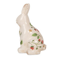 Clayre & Eef | Decoratie Beeld Konijn Beige Rood 13x10x21 cm | 6CE1960M