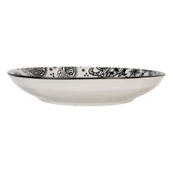 Clayre & Eef | Servies Ontbijtbord Wit Zwart ø 21x3 cm | 6CEDP0163