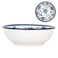 Clayre & Eef | Serveerschaal Wit Blauw ø 19x7 cm / 750 ml | 6CEPS0003
