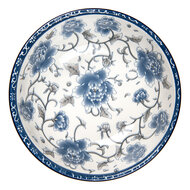Clayre & Eef | Serveerschaal Wit Blauw ø 19x7 cm / 750 ml | 6CEPS0003