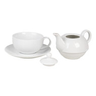 Clayre & Eef | Tea for One Wit 17x16x13 cm / 350 ml / 250 ml | 6CETEFO0001
