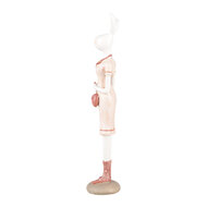 Clayre & Eef | Decoratie Konijn Wit Roze 4x4x22 cm | 6PR5245