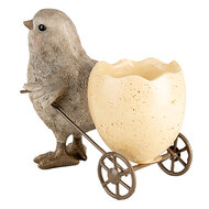 Clayre & Eef | Decoratie beeld Kuiken Grijs Geel 13x7x11 cm | 6PR5269