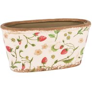 Dekoratief | Bloempot ovaal 'Stawberry', keramiek, 23x11x11cm | A250357