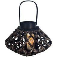 Dekoratief | Lantaarn m/oor, naturel, rotan/glas, 30x30x21cm | A250657