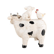 Clayre & Eef | Decoratie Beeld Koe Wit Zwart 12x5x13 cm | 6PR5273