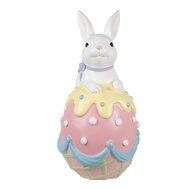 Clayre & Eef | Decoratie Konijn Wit Roze 32x28x55 cm | 5MG0053
