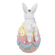 Clayre & Eef | Decoratie Konijn Wit Roze 32x28x55 cm | 5MG0053
