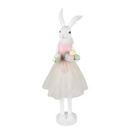 Clayre &amp; Eef   | Decoratie Konijn Wit Roze 20x17x76 cm | 5PR0151