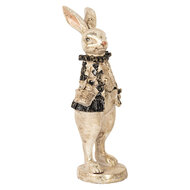 Clayre & Eef | Decoratie Beeld Konijn Beige Zwart 9x10x24 cm | 6PR5097
