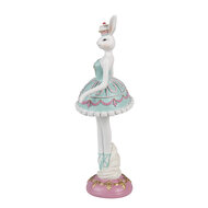 Clayre & Eef | Decoratie Konijn Wit Groen 9x8x23 cm | 6PR5153