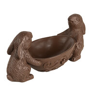 Clayre & Eef | Decoratie Beeld Konijnen met ei Bruin 34x15x15 cm | 6PR5207