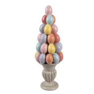 Clayre & Eef | Decoratie Taart Grijs Roze ø 14x40 cm | 6PR5213