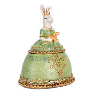 Clayre & Eef | Sieradendoos Konijn Beige Groen 18x15x24 cm | 6PR5511