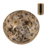 Clayre & Eef | Kandelaar Goudkleurig Wit ø 8x4 cm | 65884