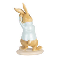 Clayre & Eef | Decoratie Beeld Konijn Beige Blauw 9x7x15 cm | 6PR5461