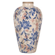 Clayre &amp; Eef   | Vaas Beige Blauw &oslash; 17x30 cm | 6CE1935S