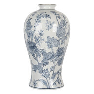 Clayre &amp; Eef   | Vaas Wit Blauw &oslash; 23x42 cm | 6CE2073