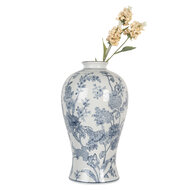Clayre &amp; Eef   | Vaas Wit Blauw &oslash; 23x42 cm | 6CE2073