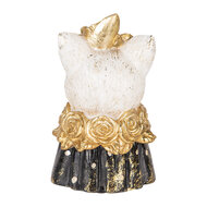 Clayre &amp; Eef   | Decoratie Beeld Kat Wit Zwart 12x10x18 cm | 6PR5076
