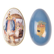 Clayre & Eef | Decoratie ei Wit Blauw 7x11x7 cm | 6BL0145