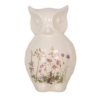 Clayre & Eef | Decoratie Beeld Uil Beige Roze 14x13x22 cm | 6CE1962L
