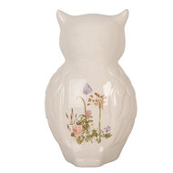 Clayre & Eef | Decoratie Beeld Uil Beige Roze 14x13x22 cm | 6CE1962L