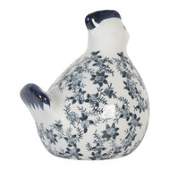 Clayre & Eef | Decoratie Kip Wit Blauw 14x12x16 cm | 6CE2093