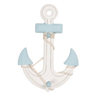 Clayre &amp; Eef   | Decoratie Anker Blauw Wit 22x5x33 cm | 6H2402