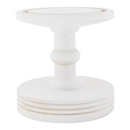 Clayre & Eef | Stolp Transparant Wit ø 14x34 cm | 6GL5059W