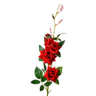 Clayre & Eef | Decoratie tak met bloemen Rood Groen 12x8x83 cm | 5PL0154