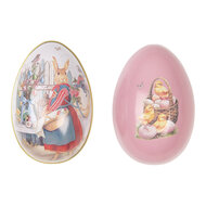 Clayre & Eef | Decoratie ei Wit Roze 8x13x8 cm | 6BL0143