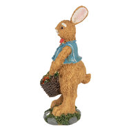 Clayre & Eef | Decoratie Konijn Bruin Blauw 5x5x13 cm | 6PR5721