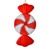 Clayre & Eef | Kerstdecoratie Hanger Snoepje Rood Wit 13x5x25 cm | 66112