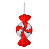 Clayre & Eef | Kerstdecoratie Hanger Snoepje Rood Wit 13x5x25 cm | 66112