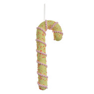 Clayre & Eef | Decoratie hanger Zuurstok Geel Roze 10x3x26 cm | 66180