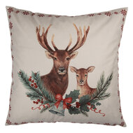 Clayre &amp; Eef   | Kussenhoes Beige Bruin 45x45 cm | KT021.421